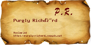 Purgly Richárd névjegykártya